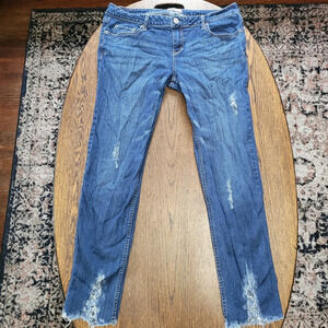 Aeropostale Bayla Skinny Distressed Dark Wash Jeans Size Women's 13/14